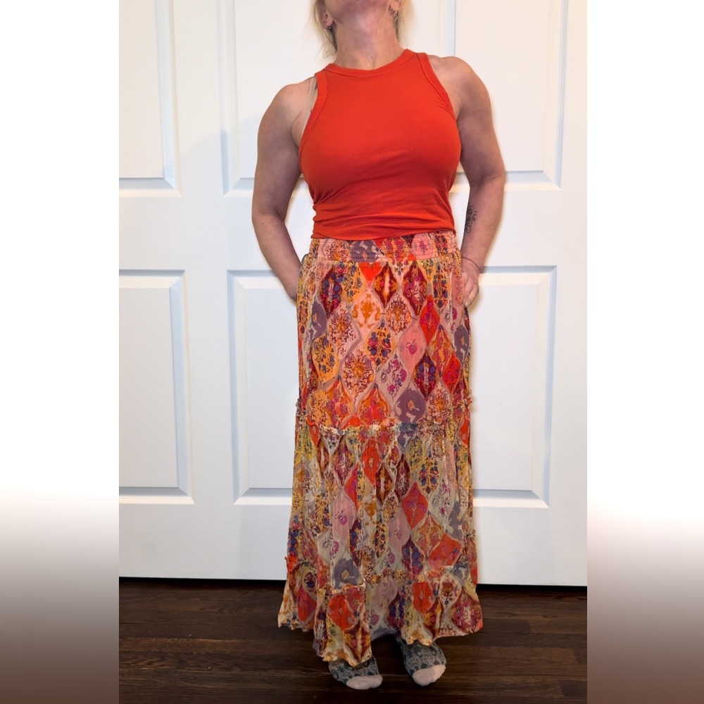 Free People - 'The Great Escape' - Printed Maxi Skirt - XS